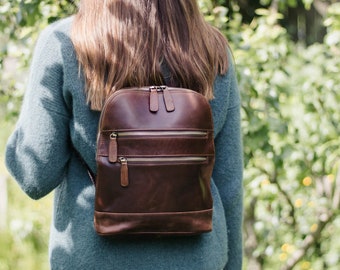 brown leather backpack purses