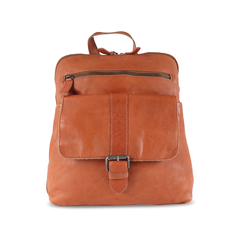 Leather Backpack with Pocket Travel Backpack Leather Rucksack by The Leather Store Tan Leather Rucksack Womens Backpack