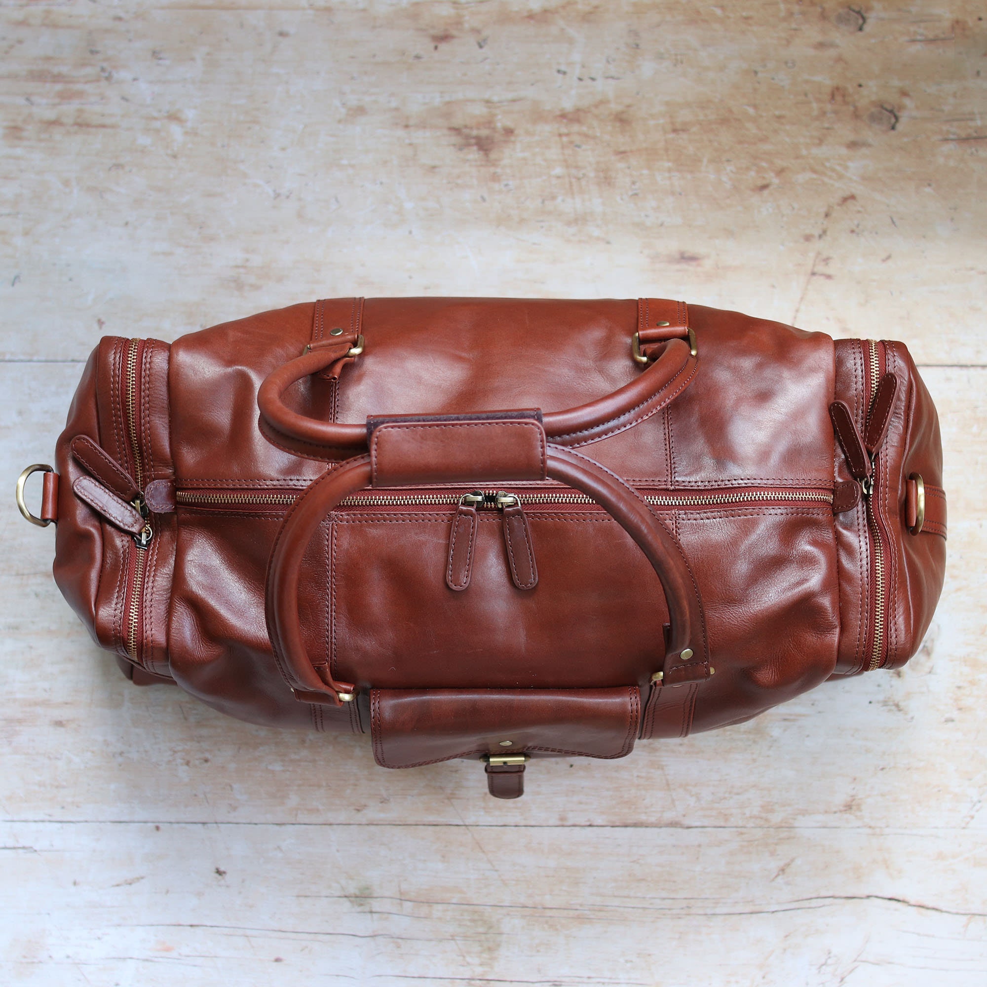 Leather Luggage Bag Vintage Style Duffle Bag Weekend Bag - Etsy