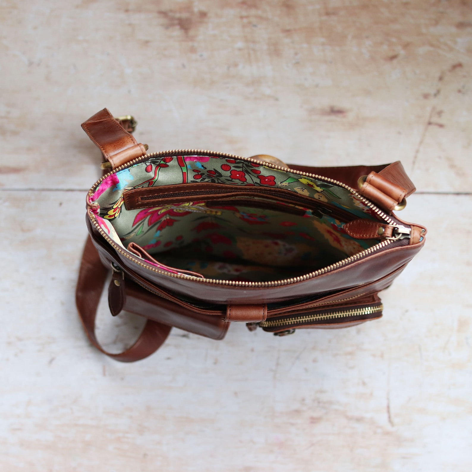 Leather Organiser Bag, Leather Crossbody Bag, Leather Messenger Purse