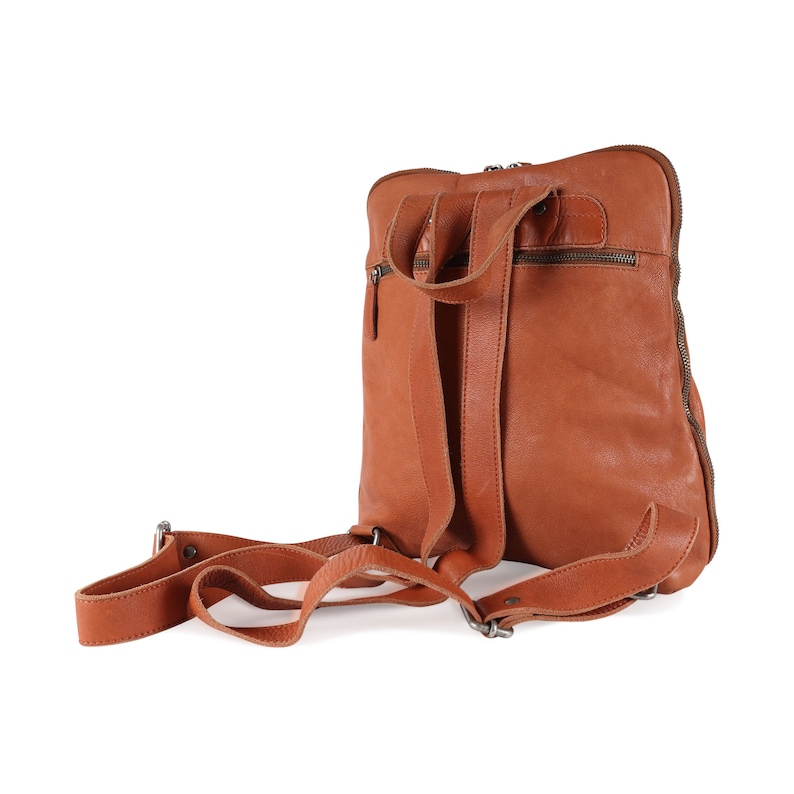 Leather Backpack with Pocket Travel Backpack Leather Rucksack by The Leather Store Tan Leather Rucksack Womens Backpack