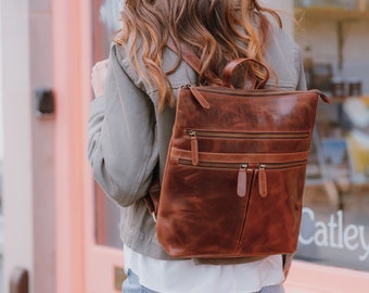 Leather Backpack, Backpack for Laptop, Handmade Leather Backpack, Travel Bag, Graduation Gift