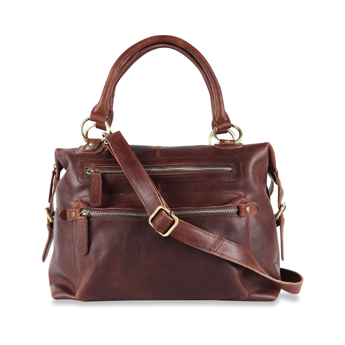 Leather Handbag Leather Purse Top Handle Bag Brown | Etsy