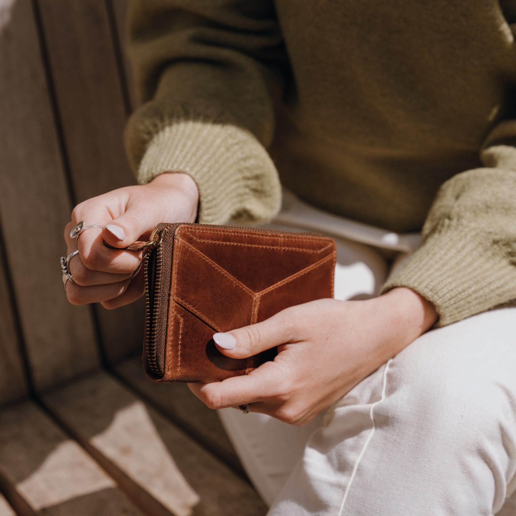 Brown Leather Wallet Leather Around Wallet With Credit - Etsy