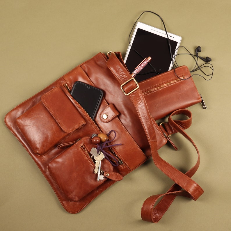 leather crossbody messenger purse