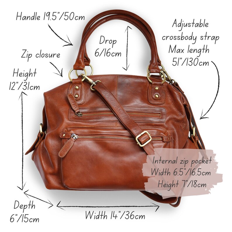 Leather Handbag, Leather Purse, Top Handle Bag, Tan image 7