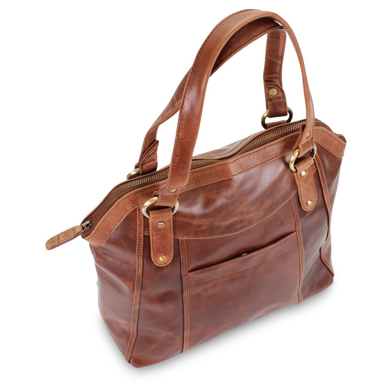 oversized brown leather bag