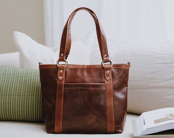 Leather Handbag, Leather Purse, Top Handle Bag, Brown