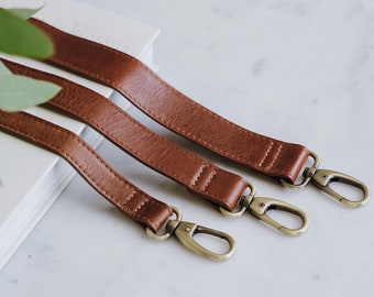 Leather Purse Strap, Tan Leather Replacement Strap, Adjustable and Detachable Long Leather Bag Strap