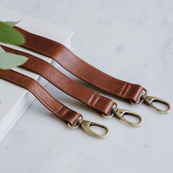 Leather Purse Strap, Tan Leather Replacement Strap, Adjustable and Detachable Long Leather Bag Strap