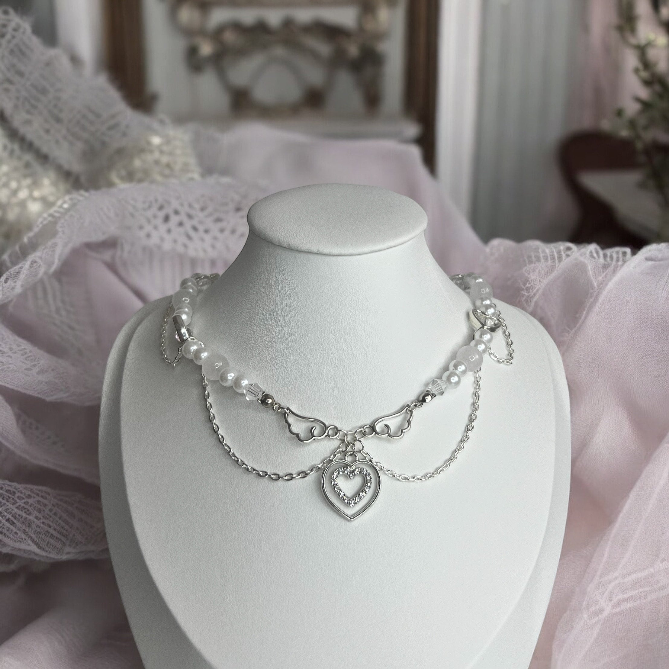 Beaded Chain Love Necklace