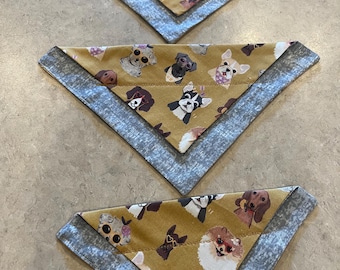 Dog Bandana / Dogs with Glasses/ Summer / Large, Medium and Small