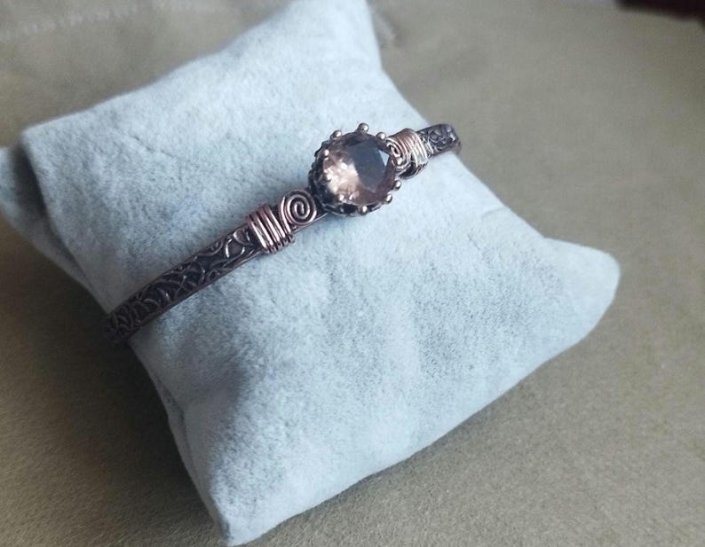 Zultanite Copper Cuff Bracelet, Genuine Zultanite Gemstone, Handmade Pure Copper Adjustable Bangle Gift zultanite
