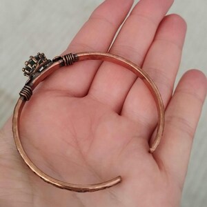 Zultanite Copper Cuff Bracelet, Genuine Zultanite Gemstone, Handmade Pure Copper Adjustable Bangle Gift image 5
