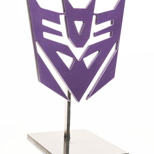Hand Painted Decepticons Logo: Recycled Steel Transformers Sculpture