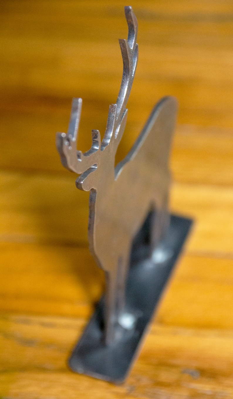 Rustic Steel Deer Metal Deer Mantel Art Tabletop Reindeer Etsy