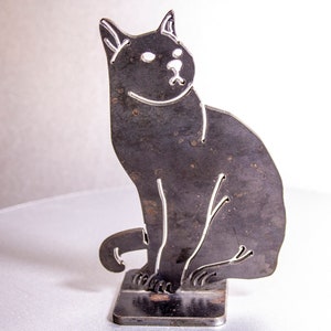 Steel Cat Art, Cat Silhouette, Handmade Art, Metal Cat Cutout, Playful Cat, Cat Lover, Metal Cat Artwork, Crazy Cat Lady, Cat Lovers Gift