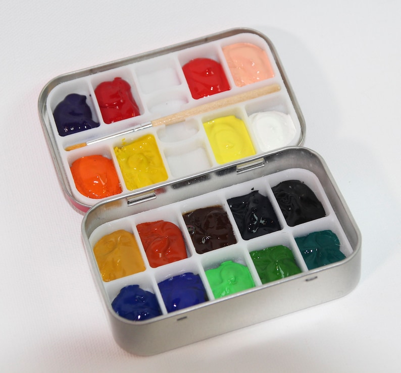 Altoid Tin Paint Palette Travelfriendly Watercolor Set Etsy