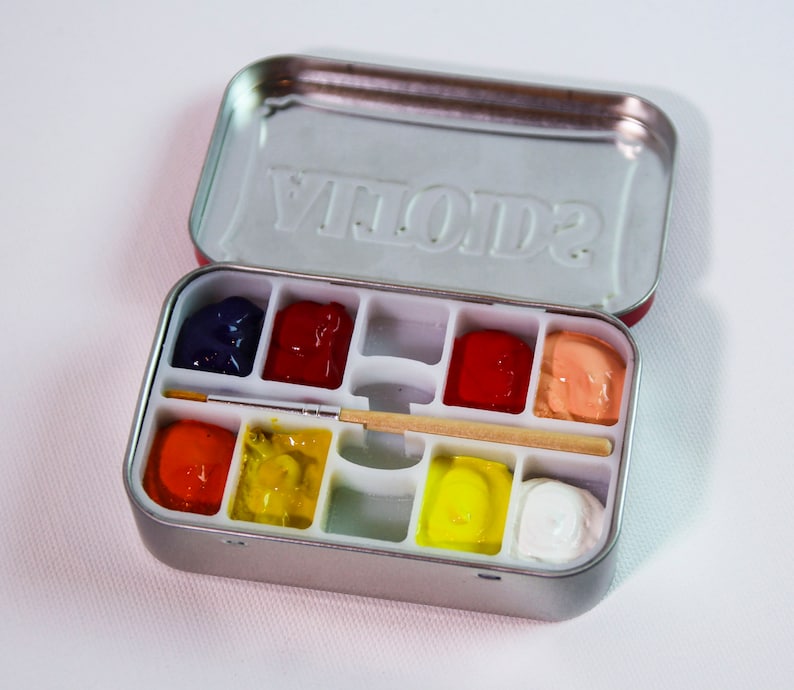 Altoid Tin Paint Palette Travelfriendly Watercolor Set Etsy