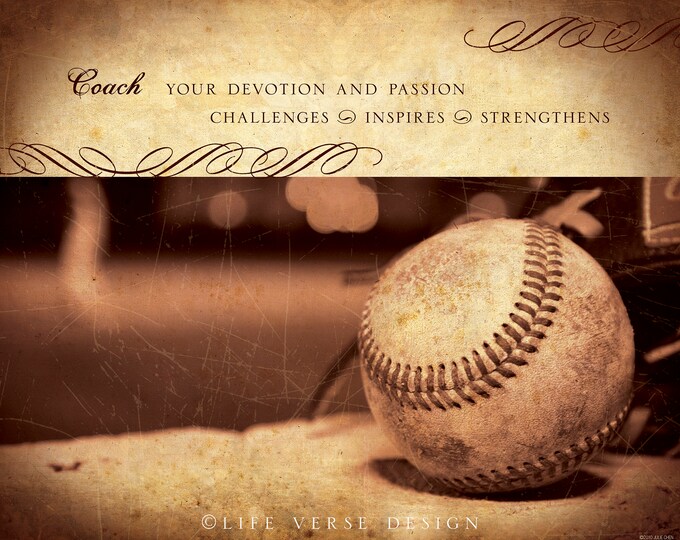 Personalized BASEBALL COACH Gift Baseball Art Baseball Coach Keepsake ...