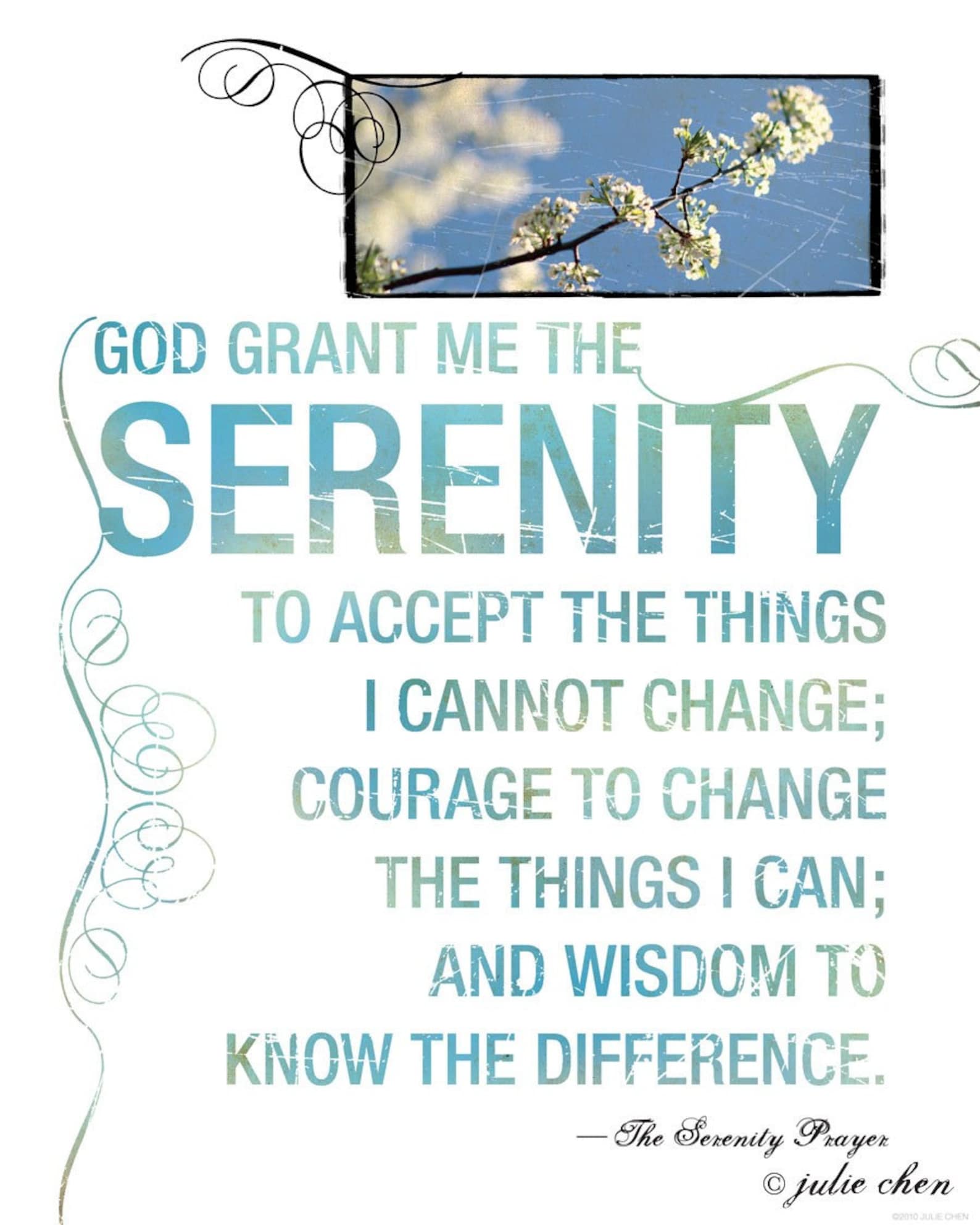 serenity prayer inspirational wall art spiritual art etsy