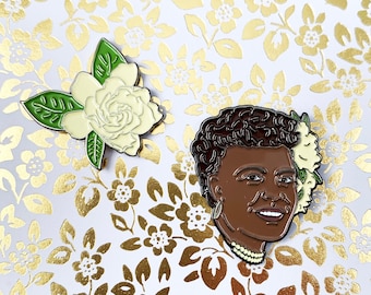 Billie Holiday and Camila Flower Enamel Pin