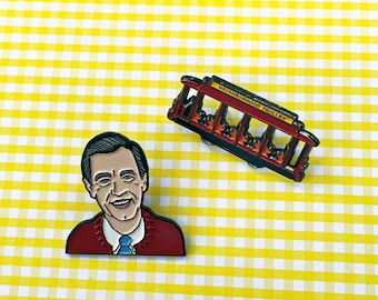 Mister Rogers and Trolley Car Enamel Pin