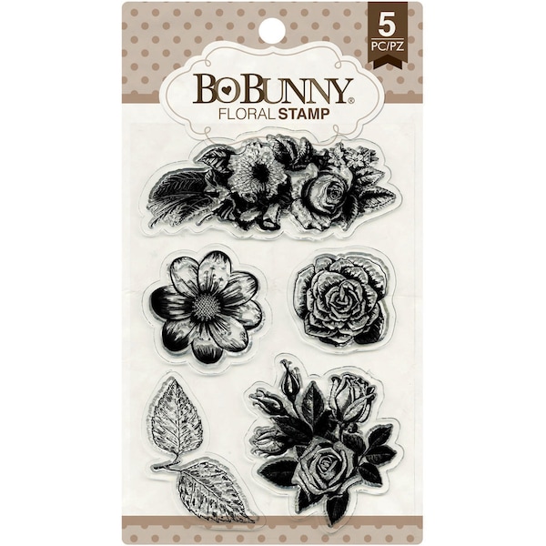 Bo Bunny Clear Acrylic Floral Stamps