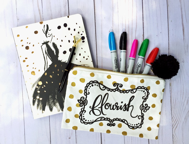 Flourish Canvas Zipper Pouch image 1