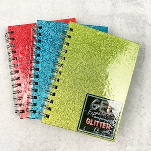 Neon Glitter Spiral Sketchbook with Black Paper
