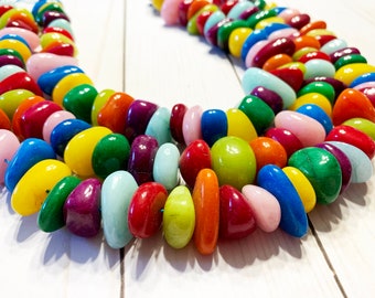 Large Multicolor Candy Jade Beads