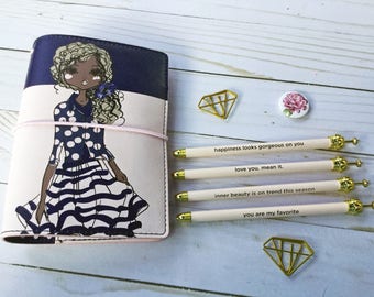 Gold Crown Blush Sentiment Ballpoint Pen