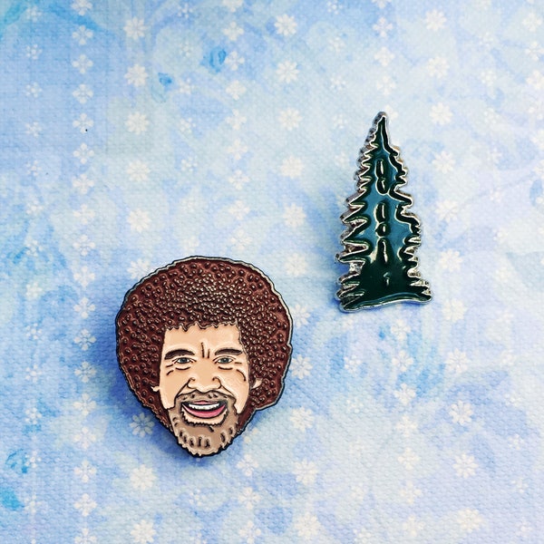 Bob Ross and the Happy Little Tree Enamel Pin