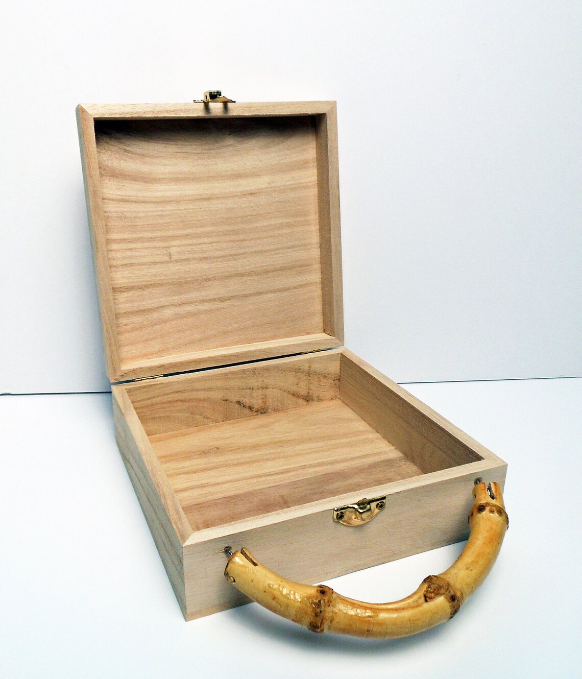 Unfinished Wood Box Purse with Bamboo Handle Etsy