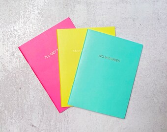 Your Choice of Neon Notebook with Gold Foil