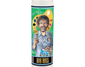 Bob Ross Secular Saint Candle