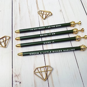 Caneta Esferográfica Hunter Green Crown com Mantra Fofo