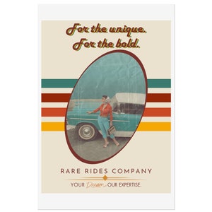 Classic car art, car lover gift, car gift, classics, classic cars, woman with classic car, vintage wall art, car poster, be bold, car art
