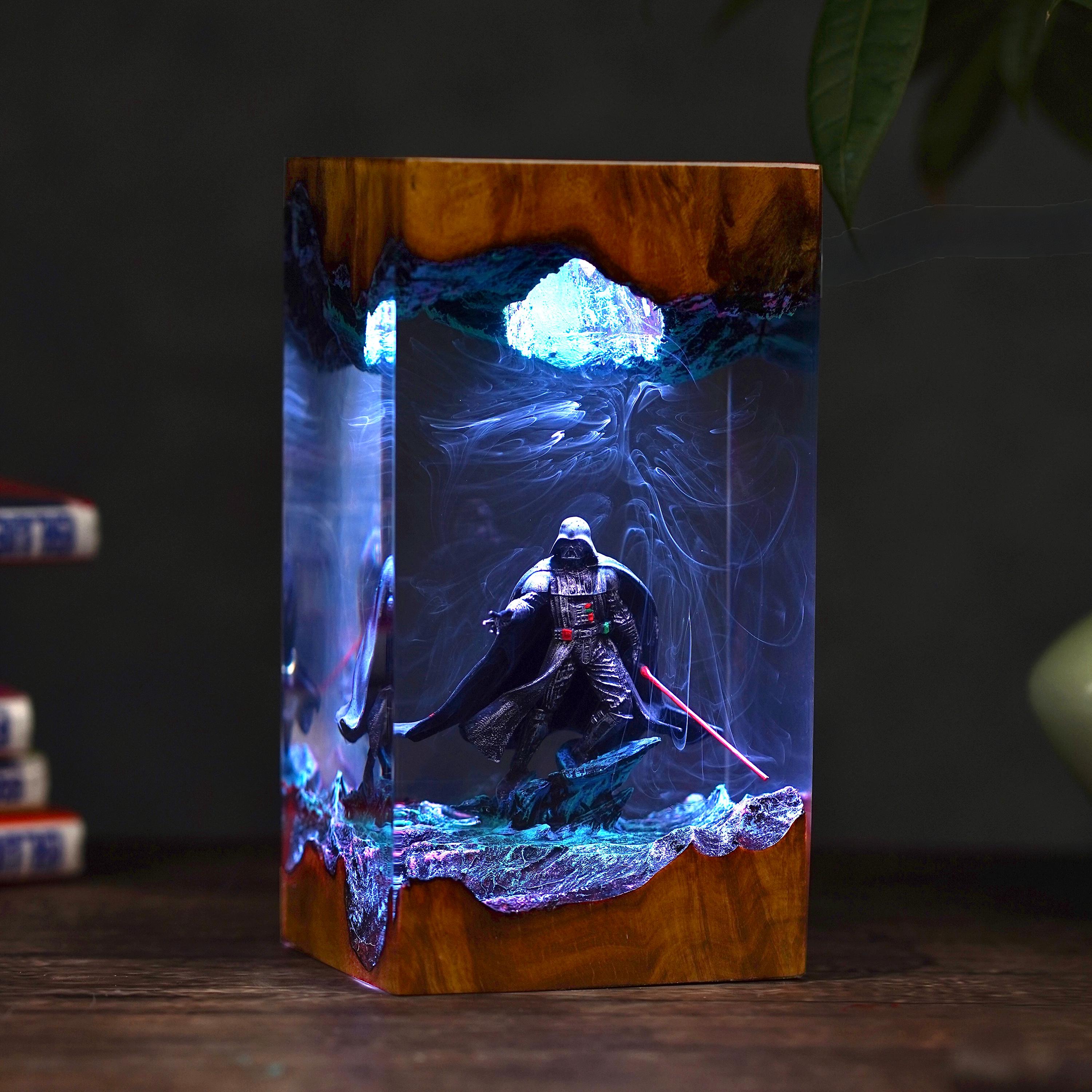 Diorama Dar.th vader, Star.war epoxy resin lamp, Custom Home Decor Night Light Epoxy art Custom Gift idea Christmas gift for him