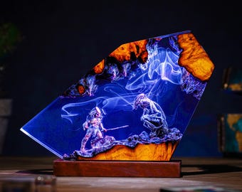 Predator vs Xenomorph Resin Lamp, Alien Space Monster Light, Handmade Sci-Fi Decor, Unique Movie Fan Gift, Epic Collector Room Accent