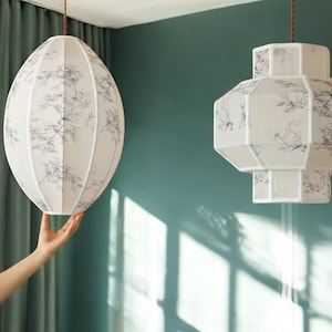 Lanterna pendente in seta di bambù, paralume giapponese, lampada da ristorante, lanterna decorativa, paralume da soffitto, lanterna cinese in seta