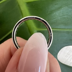Cartier ring, wedding band ring, 18k white Gold, American band ring, Vintage Woman Band, Diamonds Ring, Woman Wedding Ring, band ring, Natural Diamonds, Birthday Gift Ring, Elegant Ring, Estate Ring, Gift For Her, Luxury French Ring, Proposal Ring