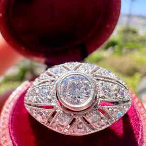 Art Deco Diamond Platinum Ring, French Circa 1930