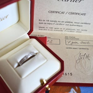 Cartier ring, wedding band ring, 18k white Gold, American band ring, Vintage Woman Band, Diamonds Ring, Woman Wedding Ring, band ring, Natural Diamonds, Birthday Gift Ring, Elegant Ring, Estate Ring, Gift For Her, Luxury French Ring, Proposal Ring