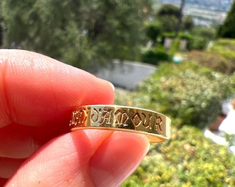 Mellerio – L’Annel – 18-Carat Gold Ring engraved with Provençal Inscription - French wedding band ring