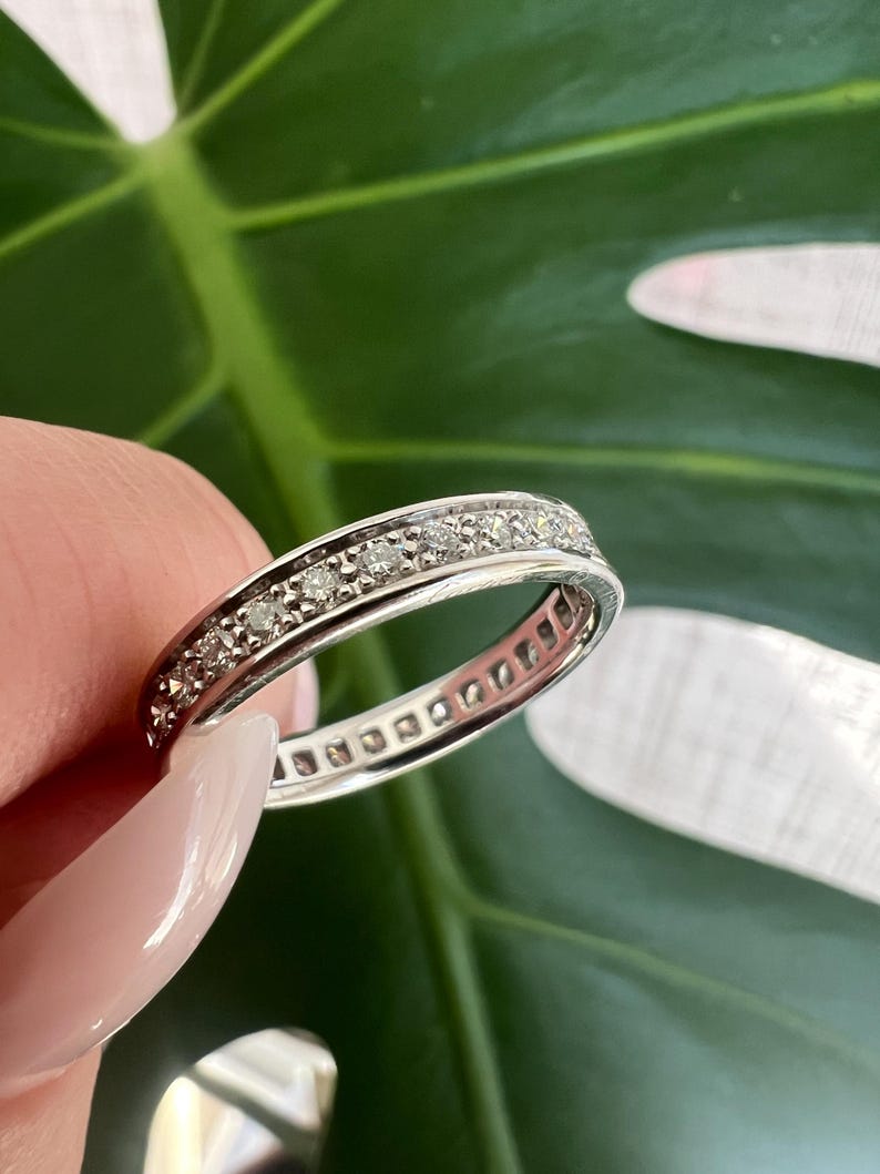 Cartier ring, wedding band ring, 18k white Gold, American band ring, Vintage Woman Band, Diamonds Ring, Woman Wedding Ring, band ring, Natural Diamonds, Birthday Gift Ring, Elegant Ring, Estate Ring, Gift For Her, Luxury French Ring, Proposal Ring