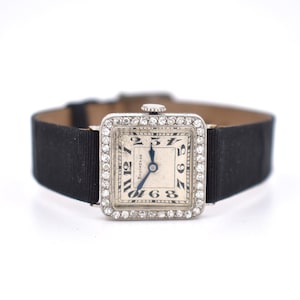 Boucheron Art Deco Platinum & Diamond Watch – Antique 1920s – French Fine Jewelry