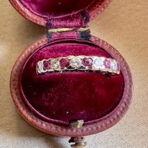 Vintage Rubin & Diamant Eternity Ring 18k Gold - 1990er Jahre