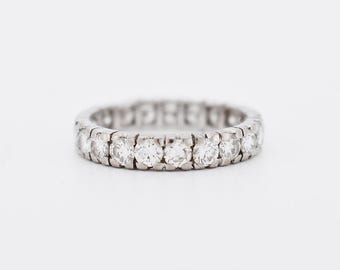 Eternity ring, 18k white Gold, Natural Diamonds, VS-VVS 2 carats,