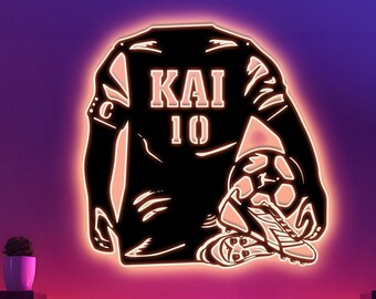 Personlig present till fotbollsspelare, fotbollsvän-älskare-skylt, barns födelsedag, fotbollsturneringstränare fotbollsskylt, fotbollsmetallskylt